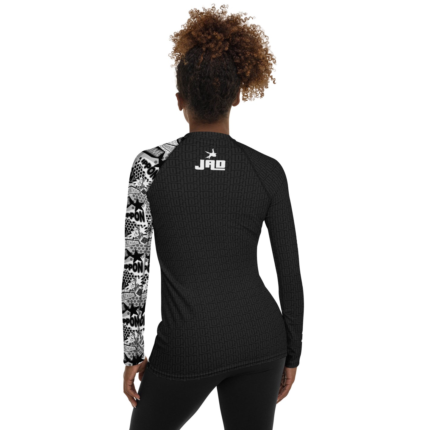 Ultimate Women's Rash Guard 'Black and White Sleeve Kano' | JAD®