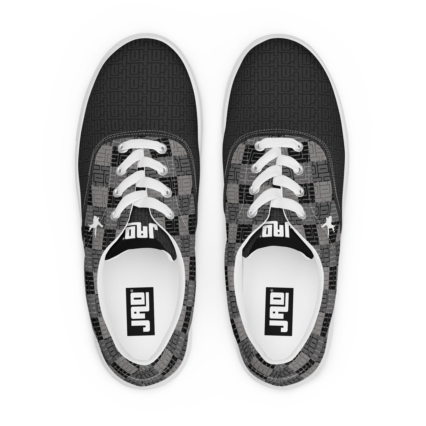 Men’s lace-up canvas shoes "Black JAD Pattern"