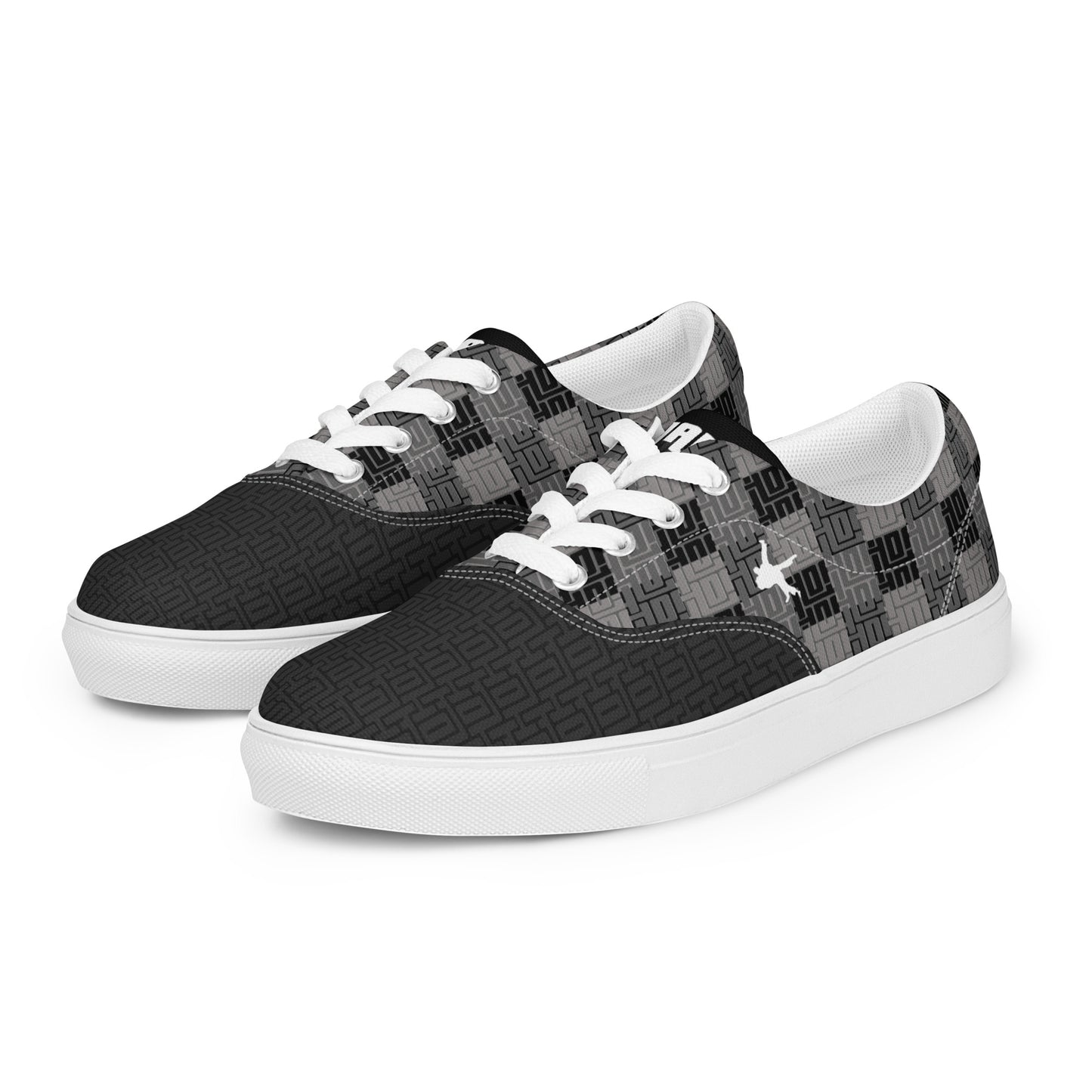 Men’s lace-up canvas shoes "Black JAD Pattern"