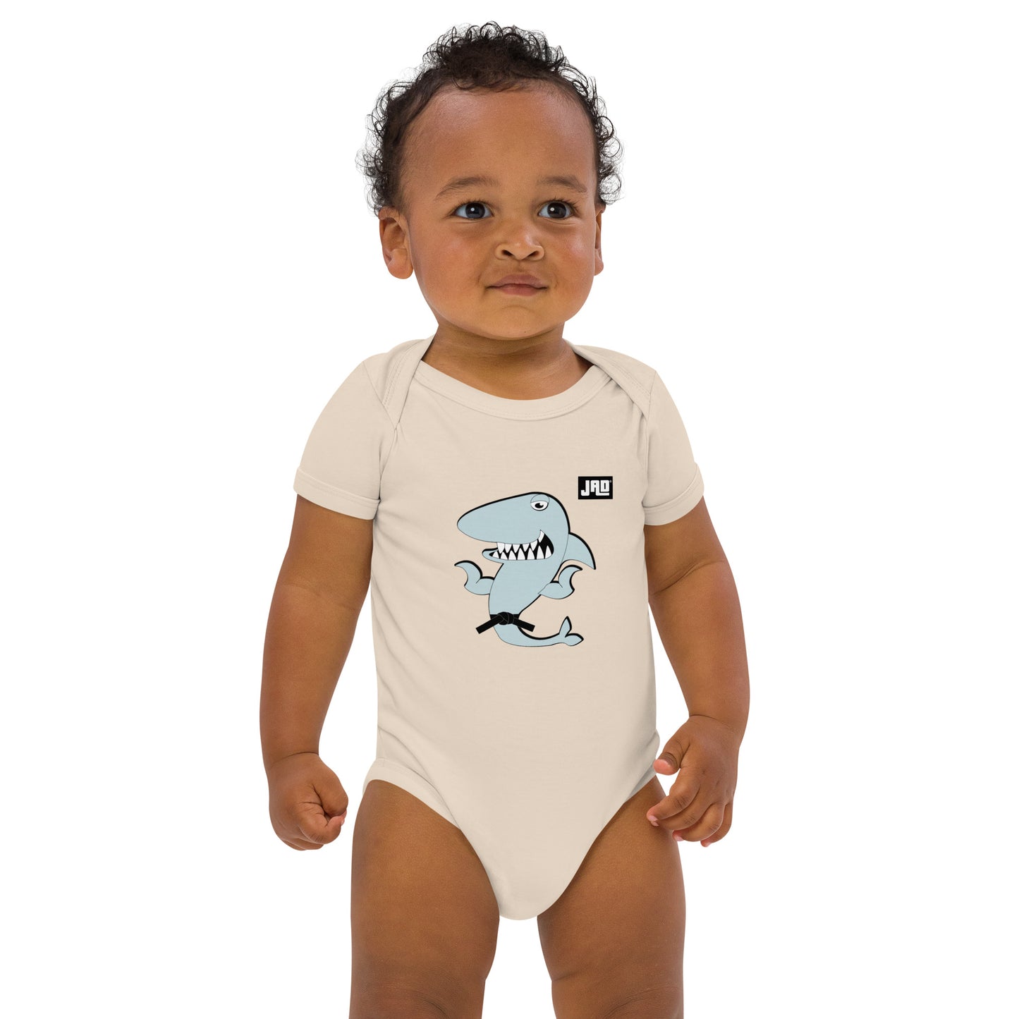 Organic cotton baby bodysuit "Fighting Shark"