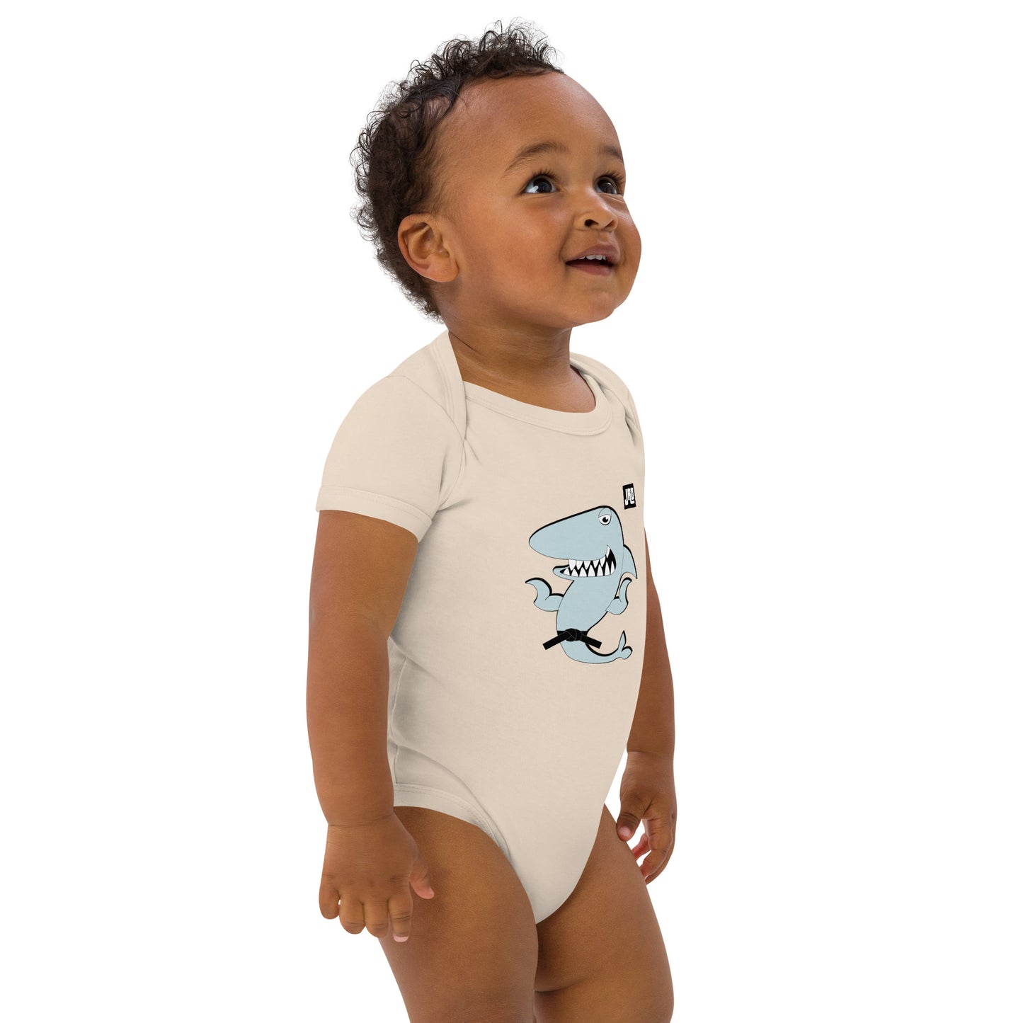 Organic cotton baby bodysuit "Fighting Shark"