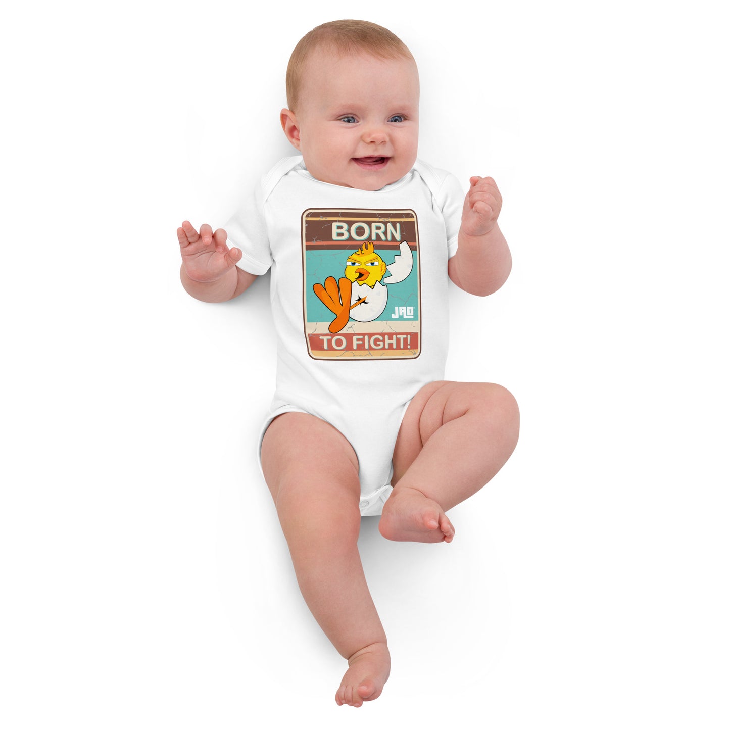 Organic cotton baby bodysuit "Born to Fight"