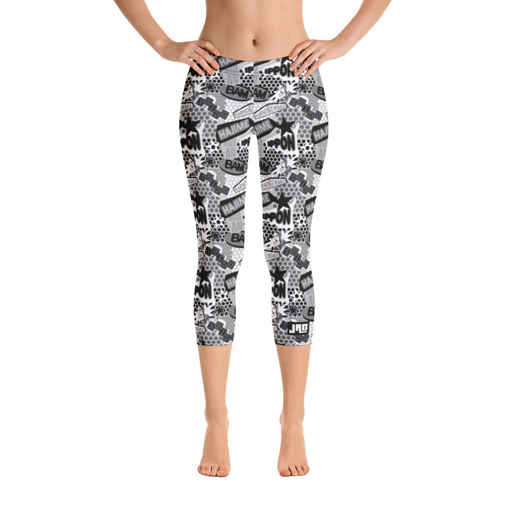 Capri Leggings "JAD Judo Cartoon Black & White"