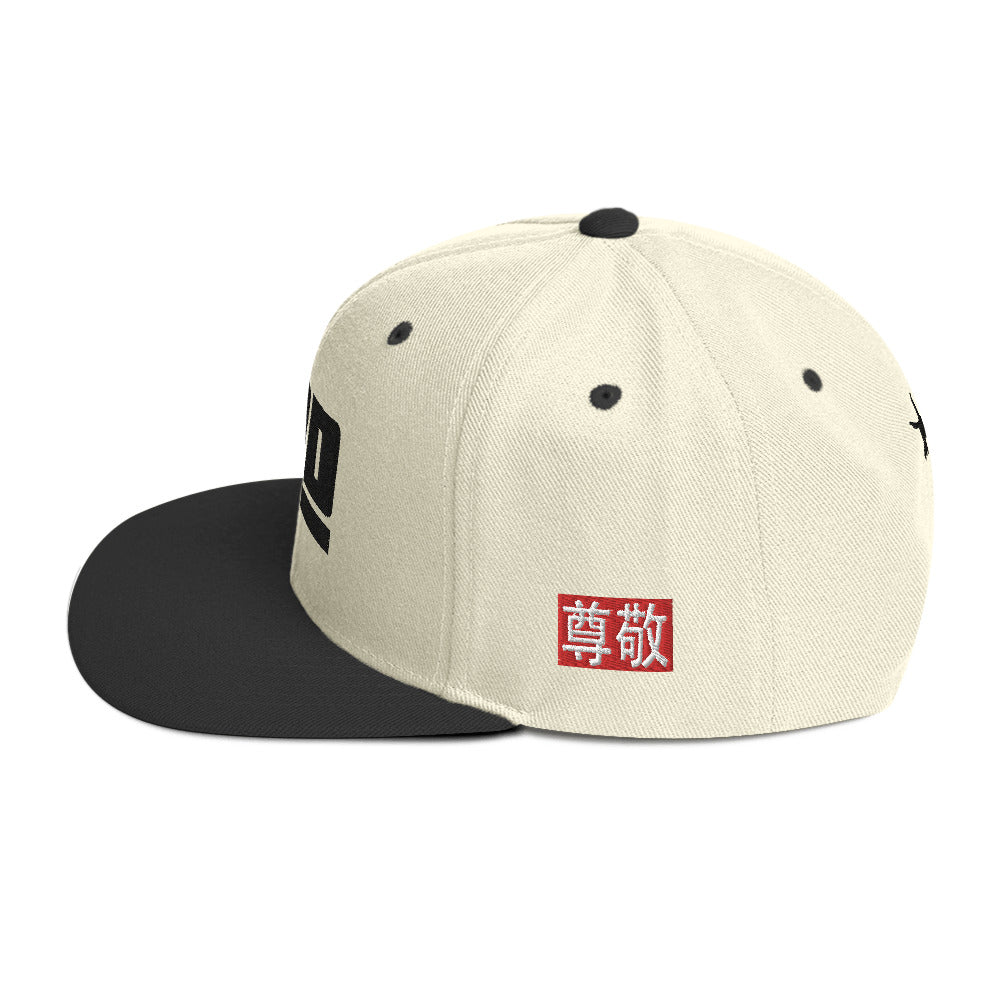 Snapback Hat "JAD Label Respect Creme" 3D Stick