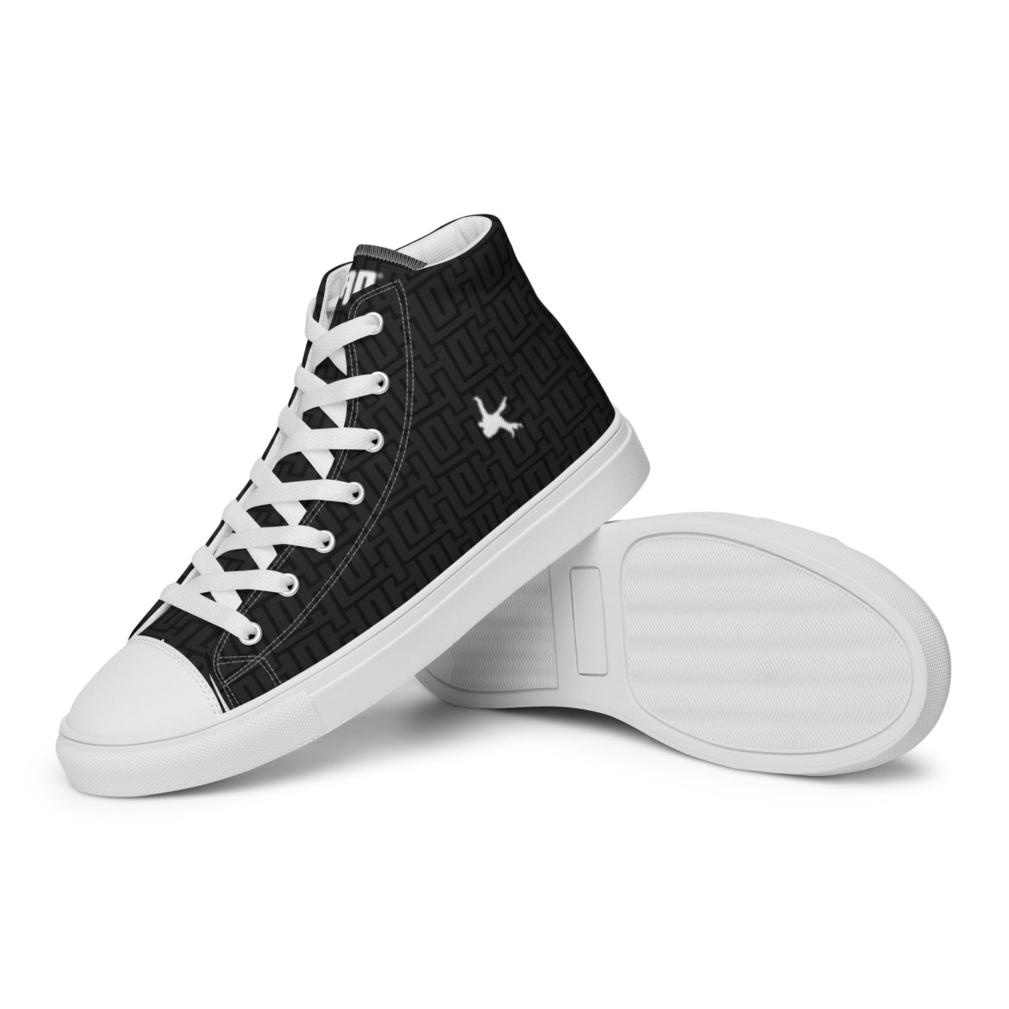 Men’s high top canvas shoes "Black JAD Pattern"