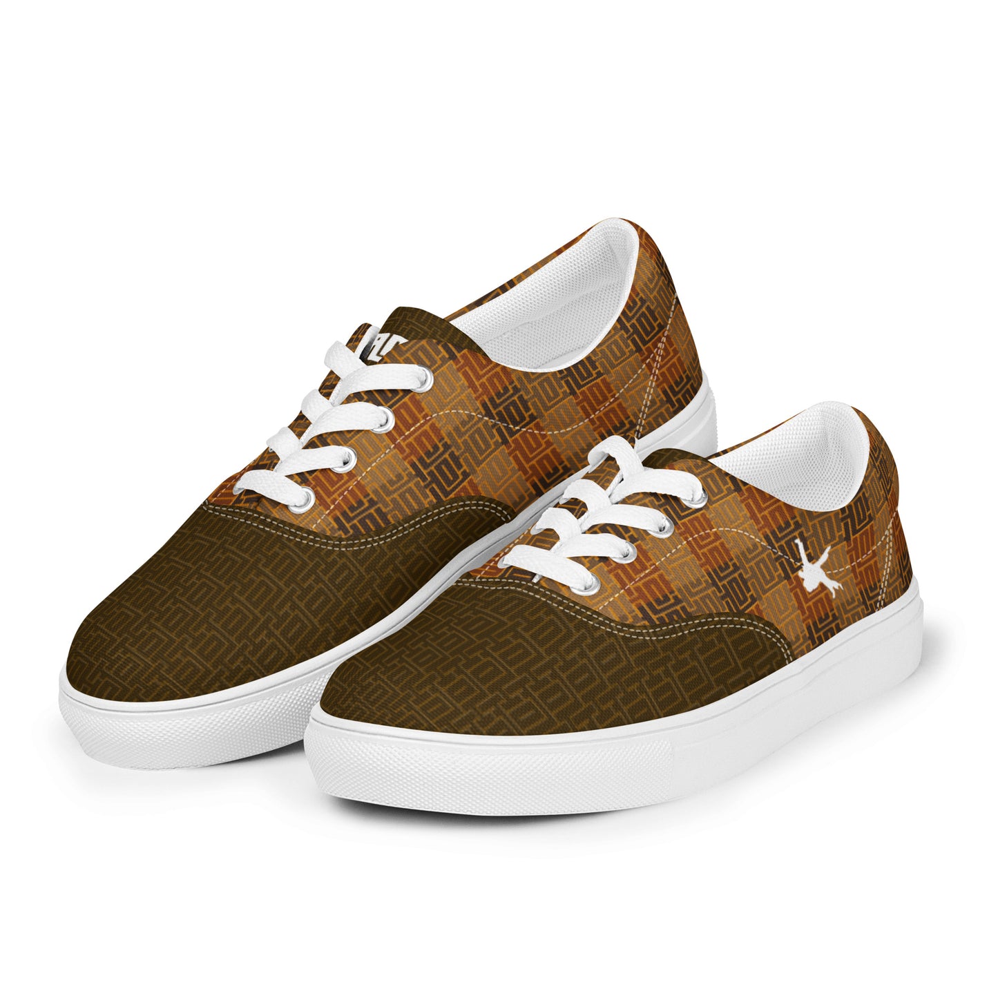 Men’s lace-up canvas shoes "Brown JAD Pattern"