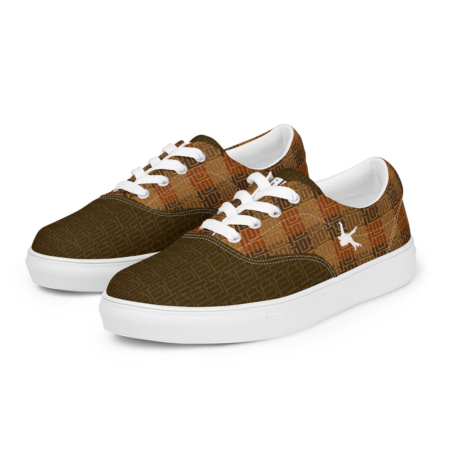 Men’s lace-up canvas shoes "Brown JAD Pattern"